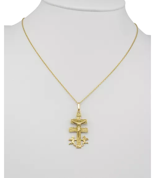 18K CRUZ CARAVACA 23 MM X 12 MM Y 30 X 15 MM