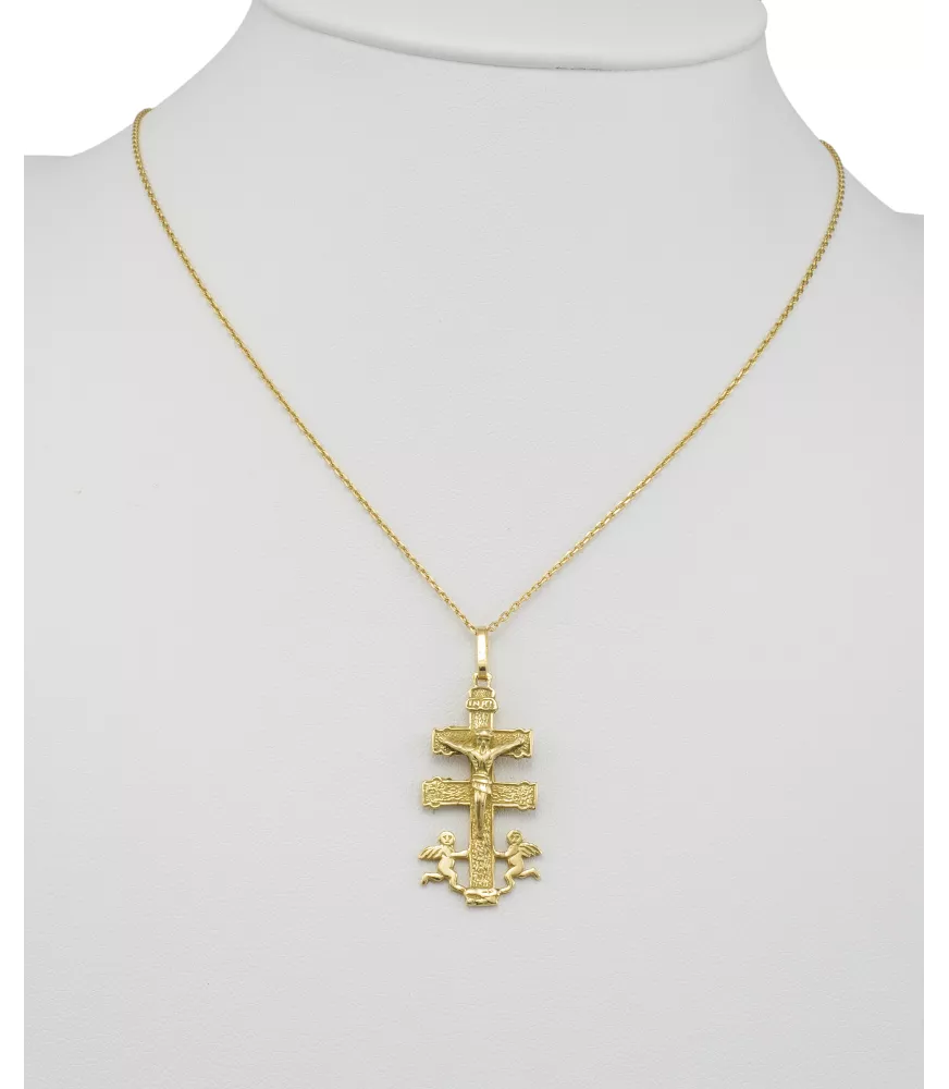 18K CRUZ CARAVACA 23 MM X 12 MM Y 30 X 15 MM