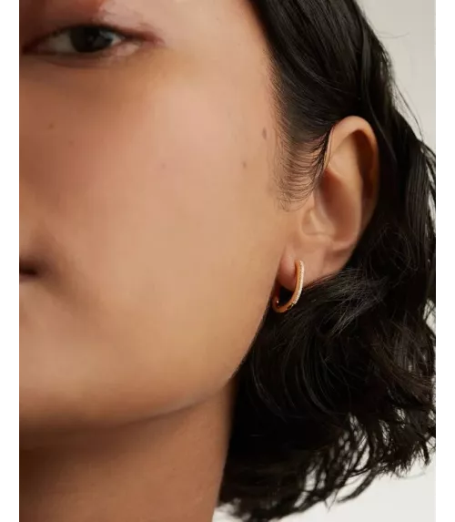 Pendientes Spike, P D Paola, en plata de ley con baño de oro de 18K.