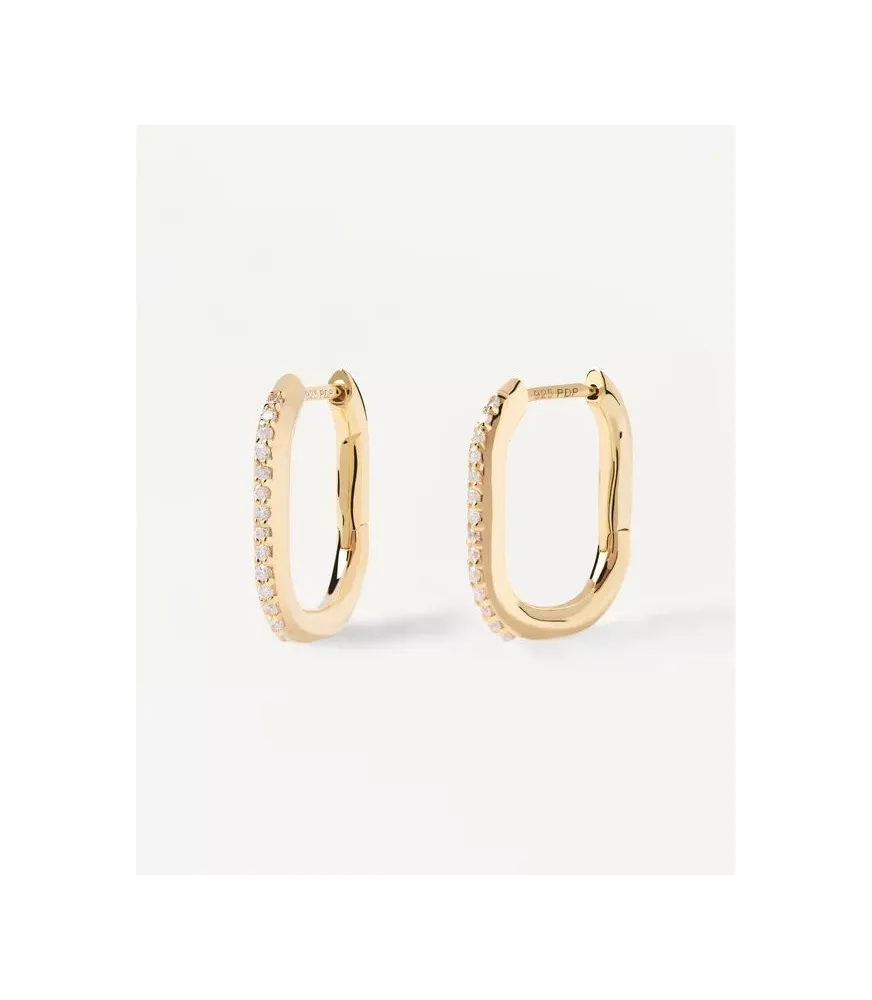 Pendientes Spike, P D Paola, en plata de ley con baño de oro de 18K.