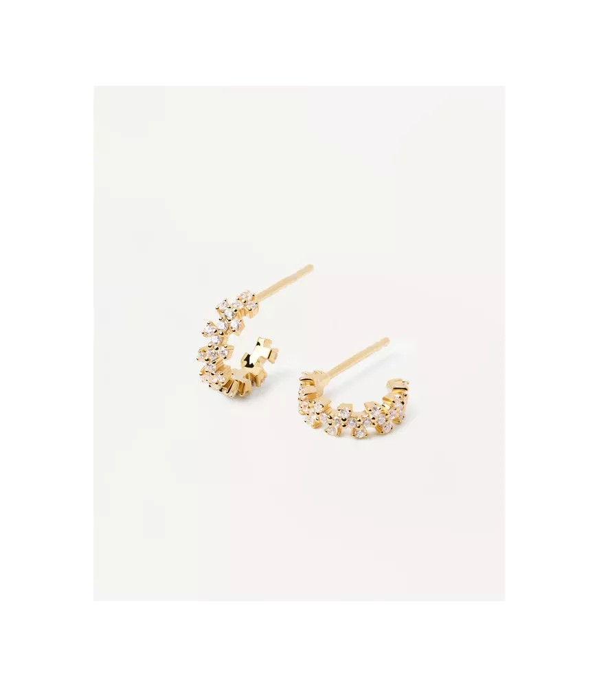 Pendientes Little Crown, P D Paola, en plata de ley con baño de oro de 18K.
