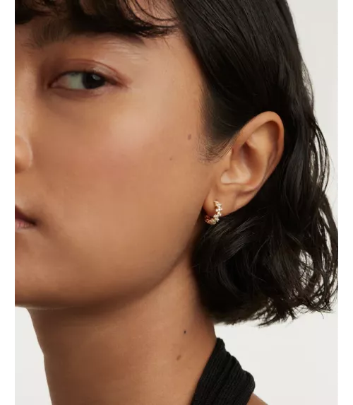 Pendientes Little Crown, P D Paola, en plata de ley con baño de oro de 18K.