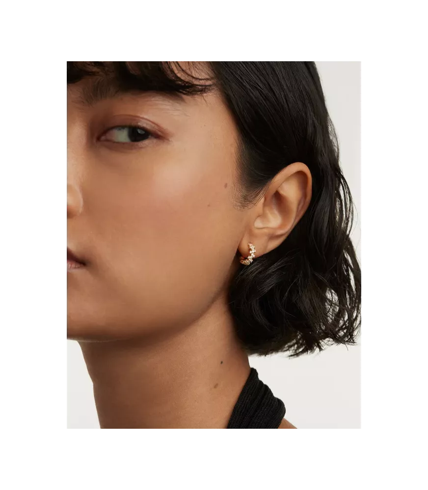 Pendientes Little Crown, P D Paola, en plata de ley con baño de oro de 18K.