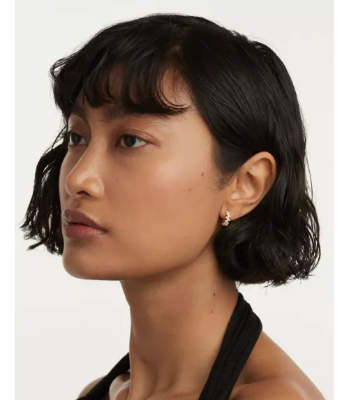 Pendientes Little Crown, P D Paola, en plata de ley con baño de oro de 18K.