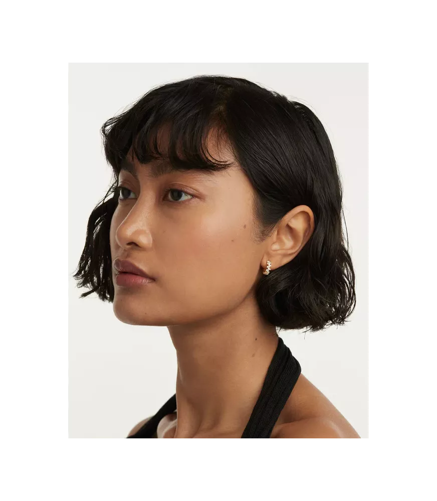 Pendientes Little Crown, P D Paola, en plata de ley con baño de oro de 18K.