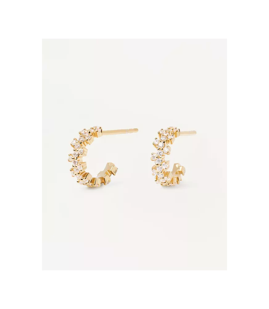 Pendientes Little Crown, P D Paola, en plata de ley con baño de oro de 18K.