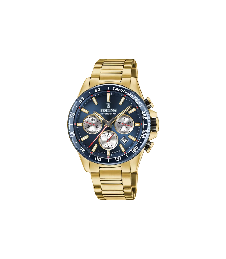 Reloj Festina cuarzo ,analógico, 3 agujas, calendario y cronógrafo.