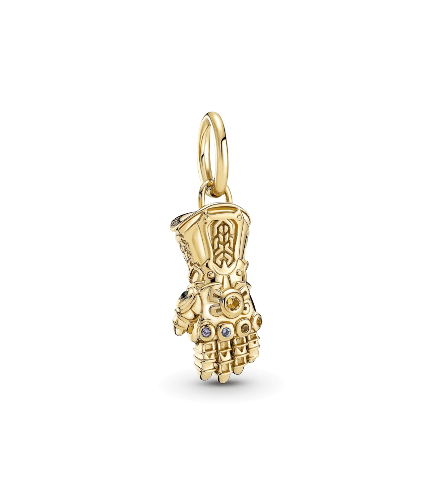 Charm Colgante con un recubrimiento en oro de 14k Guantelete del Infinito Los Vengadores de Marvel