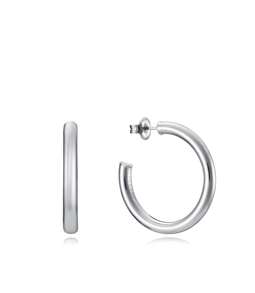 Pendientes Viceroy Trend criollas de plata de ley, 30 x 3,5mm