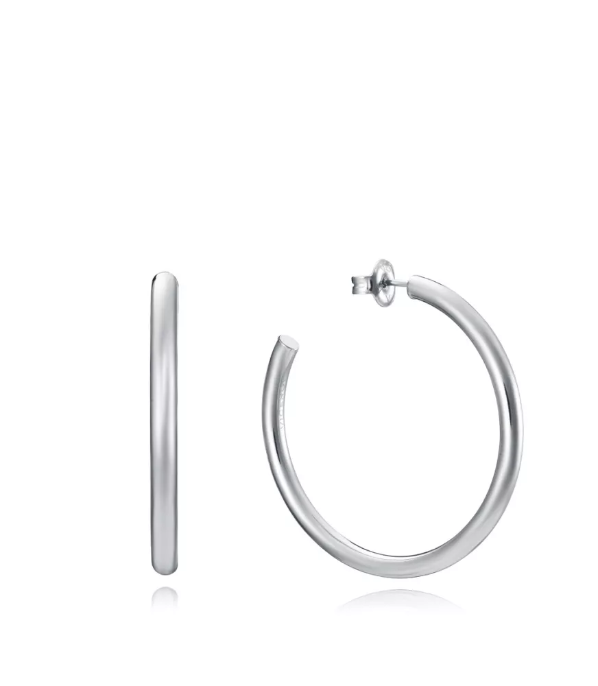 Pendientes Viceroy Trend criollas de plata de ley, 40 x 3 mm