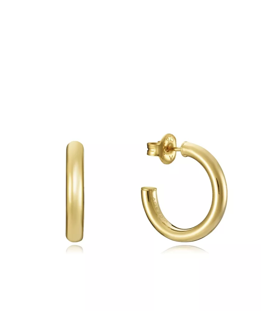 Pendientes Viceroy Trend criollas de plata de ley dorada, 20 x 3 mm