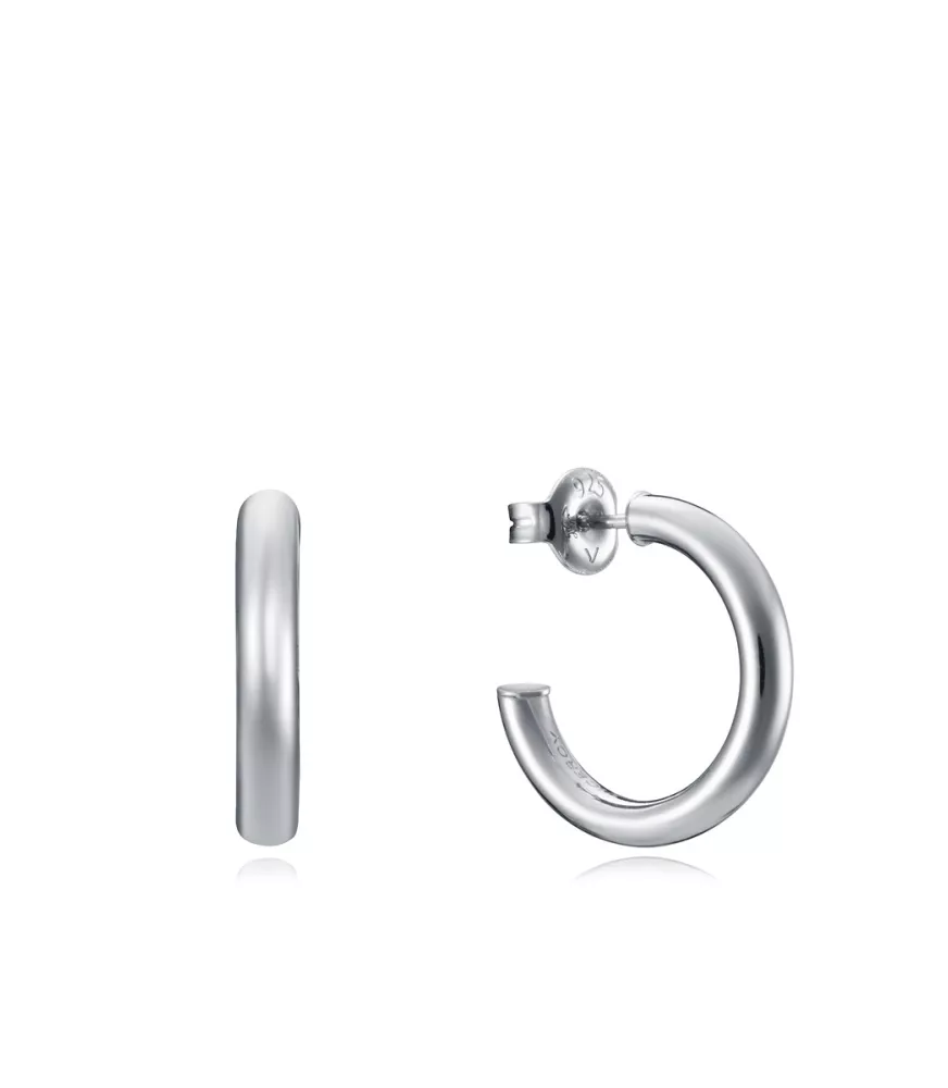 Pendientes Viceroy Trend criollas de plata de ley, 20 x 3 mm