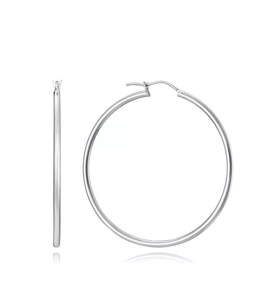 Pendientes Viceroy Trend criollas de plata de ley, 50 x 2 mm