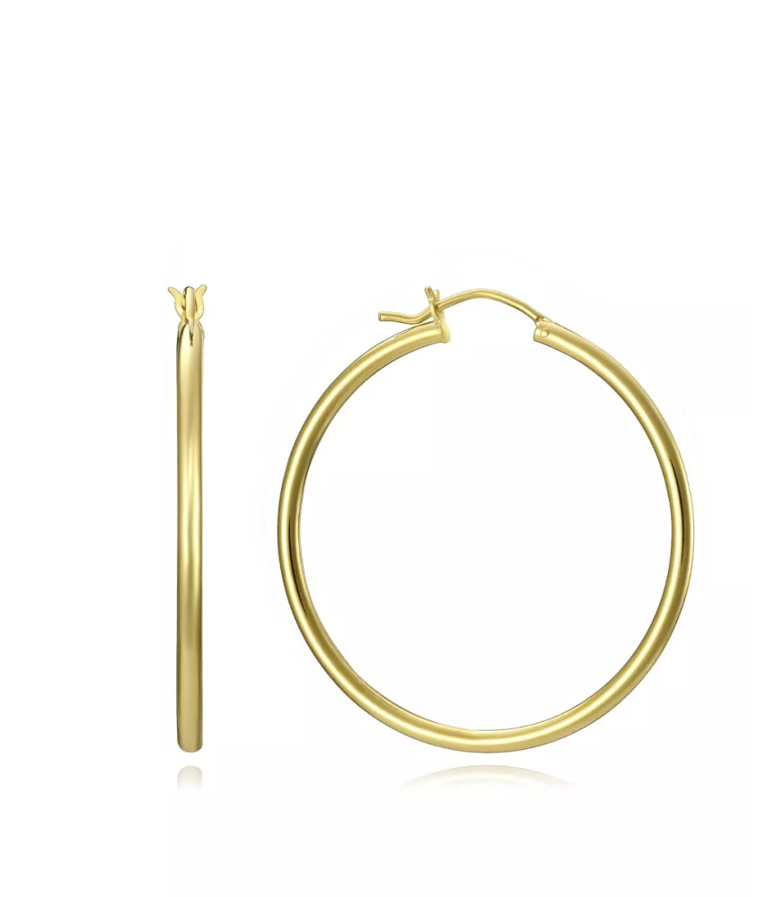 Pendientes Viceroy Trend criollas de plata de ley dorada, 40 x 2 mm