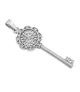 Colgante Llave grande en plata, bisel 16 circonitas.