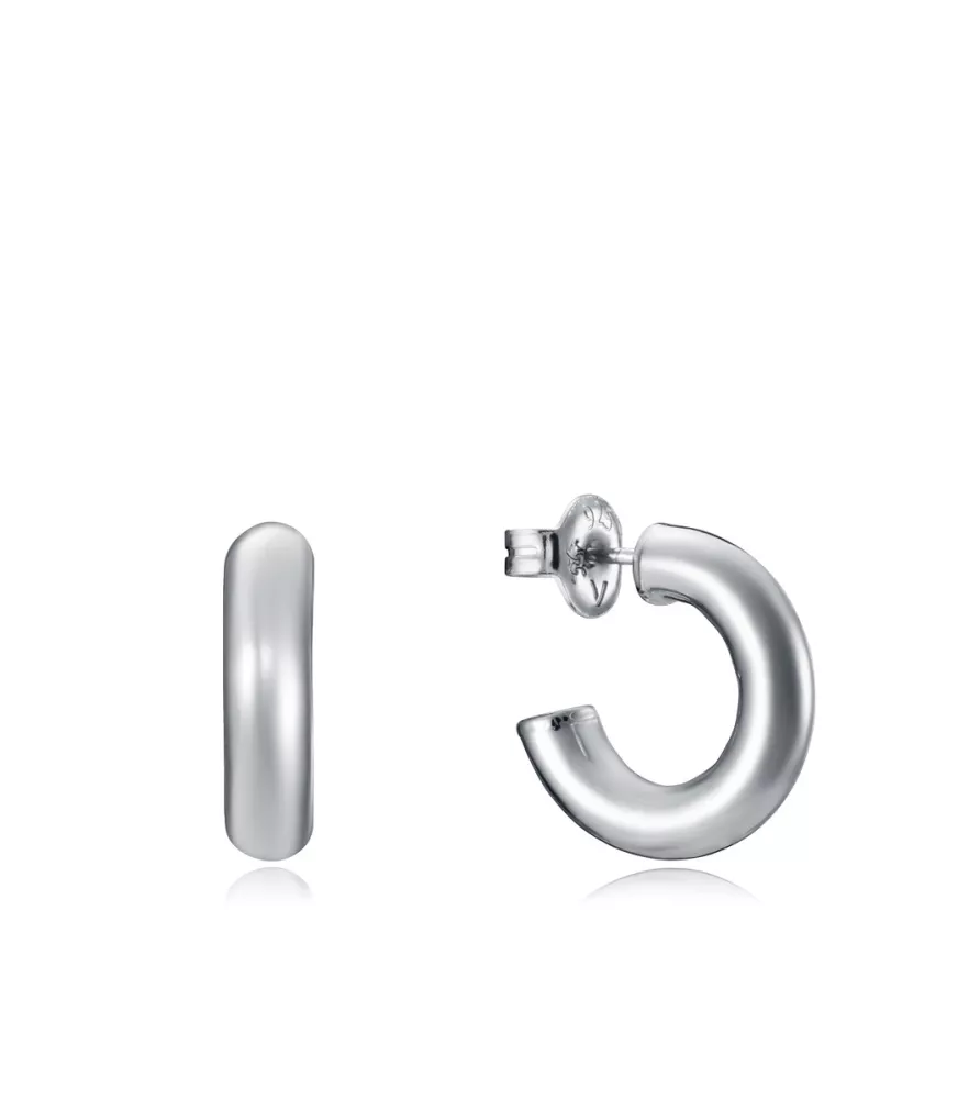 Pendientes Viceroy Trend criollas de plata de ley, 16 x 4.2 mm