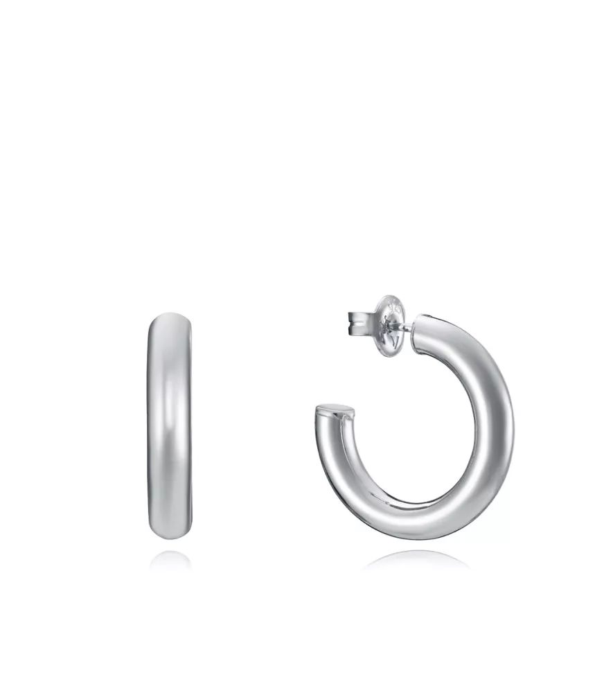 Pendientes Viceroy Trend criollas de plata de ley, 22 x 4.2 mm
