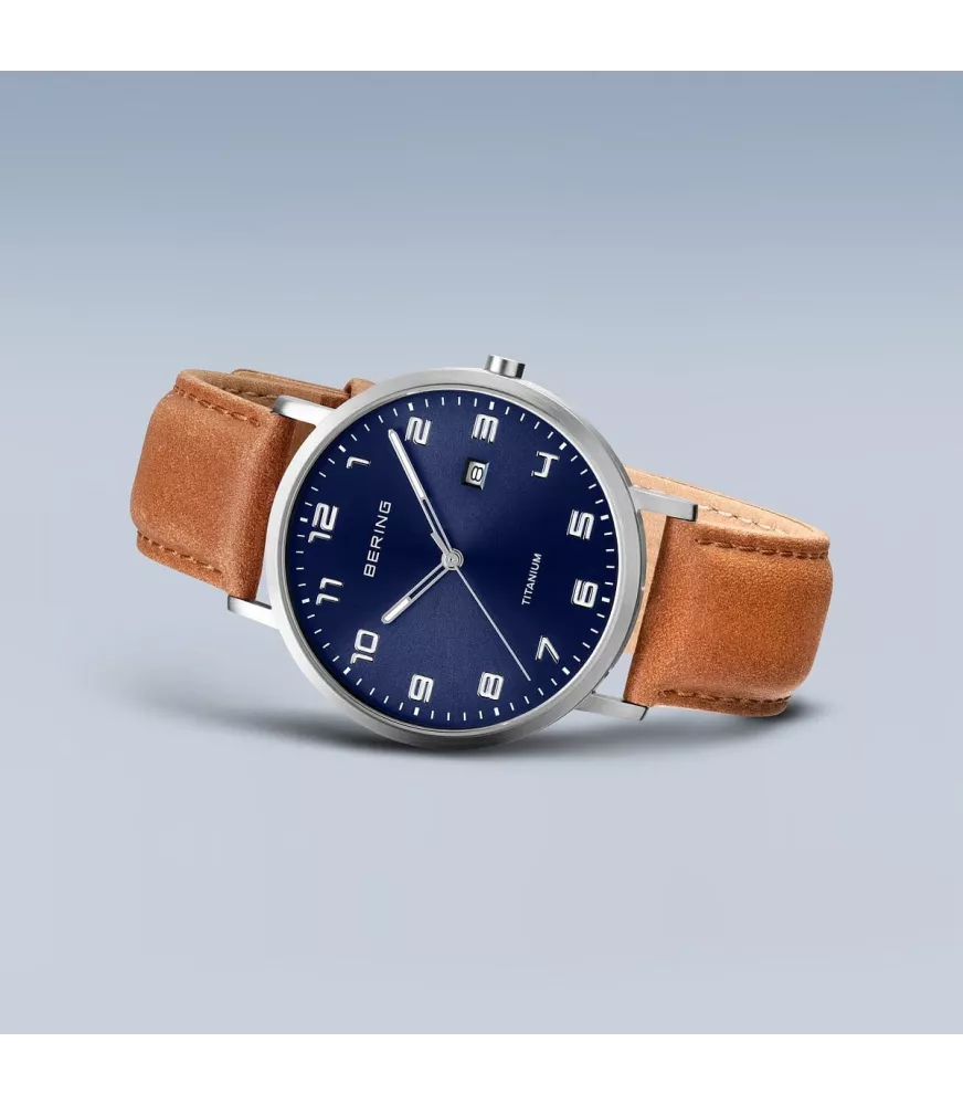 Reloj Bering hombre Titanium y piel 18640-567