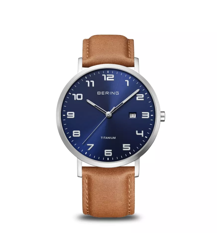 Reloj Bering hombre Titanium y piel 18640-567