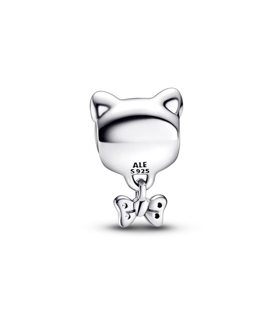 Charm en plata de ley Mascota Gato & Lazo