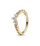 Anillo con un recubrimiento en oro de 14k Tiara Real Remolino