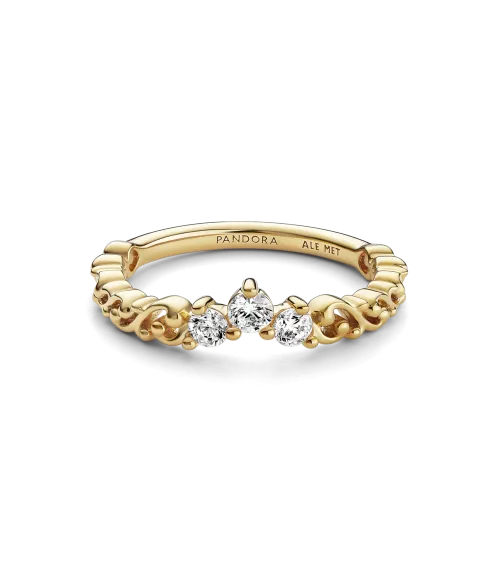 Anillo con un recubrimiento en oro de 14k Tiara Real Remolino
