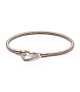 Pulsera Pandora Moments con un recubrimiento en oro rosa de 14k Cadena de Serpiente Cierre Corazón