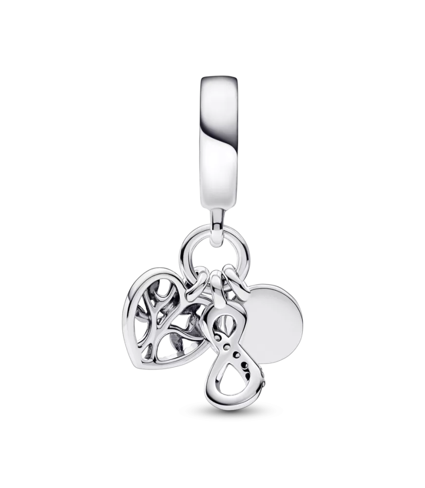 Charm Colgante Triple en plata de ley Inifinito Familia