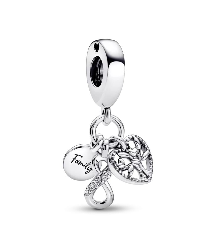 Charm Colgante Triple en plata de ley Inifinito Familia