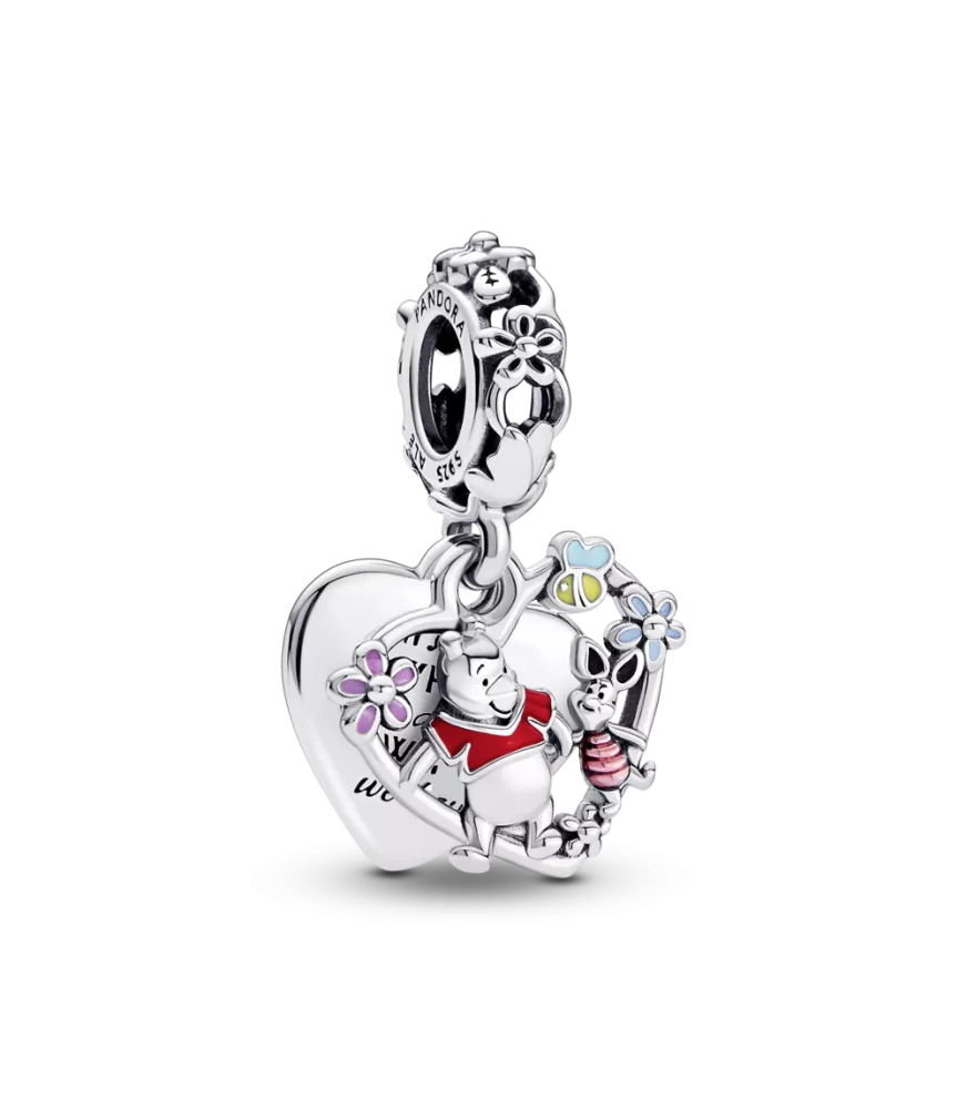 Charm Colgante Doble en plata de ley Winnie the Pooh & Piglet de Disney