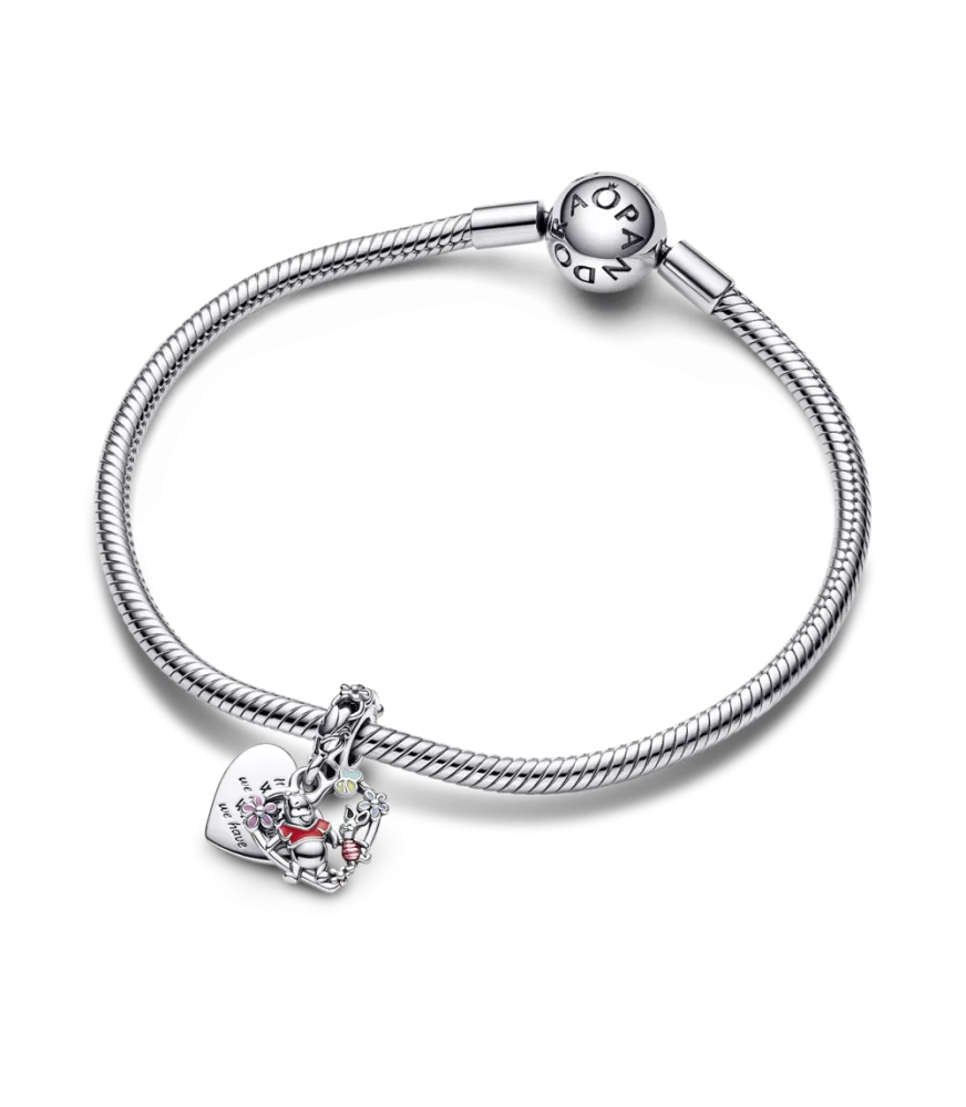 Charm Colgante Doble en plata de ley Winnie the Pooh & Piglet de Disney