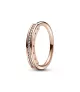Anillo Pandora Signature con un  recubrimiento en oro rosa de 14k I-D Pavé