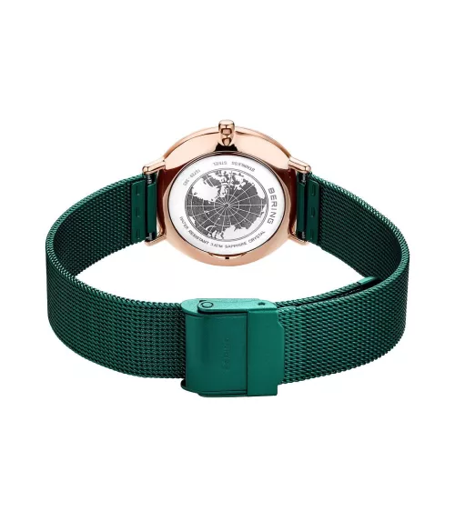 Reloj Bering Ultraslim verde mujer 15729-868
