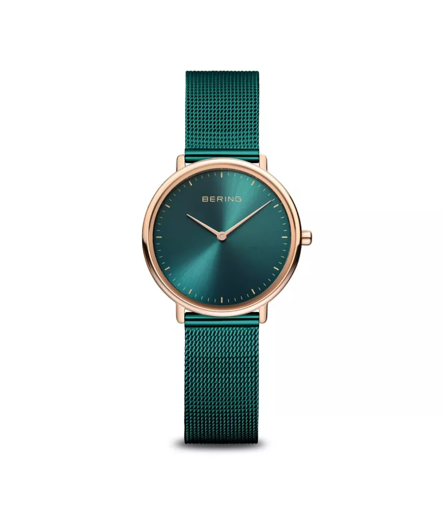 Reloj Bering Ultraslim verde mujer 15729-868