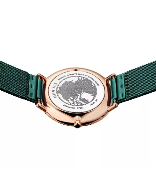 Reloj Bering Ultraslim verde mujer 15729-868