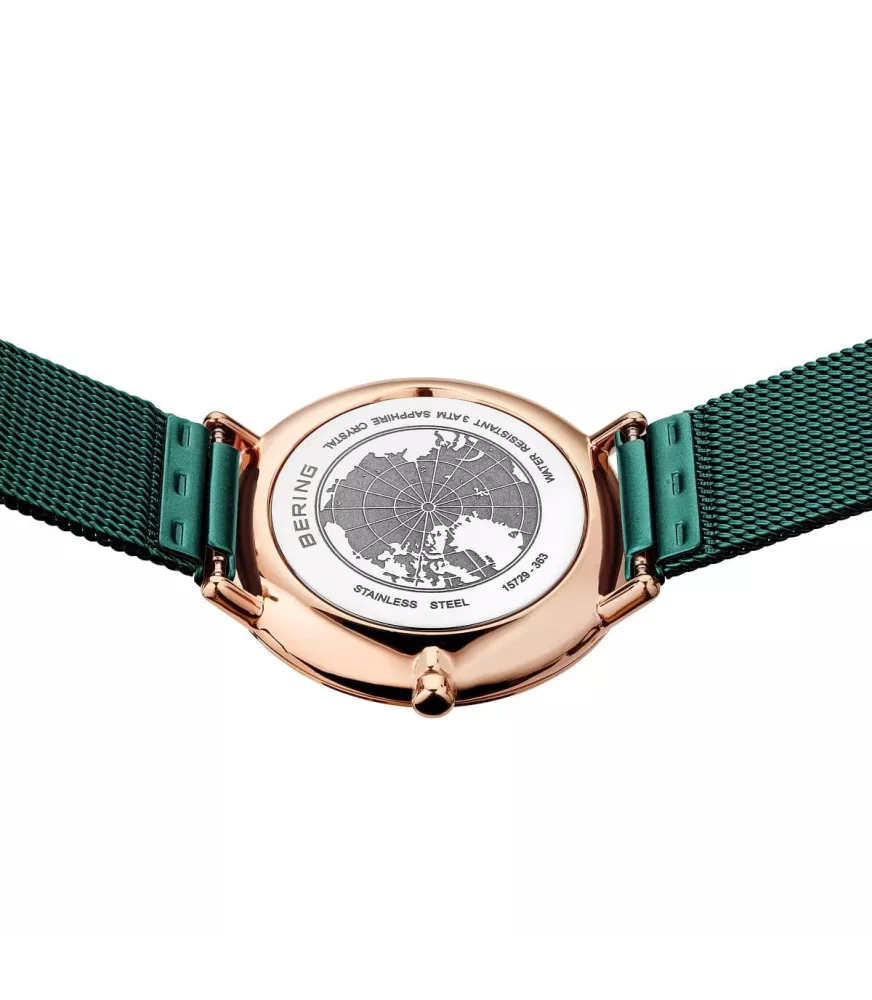 Reloj Bering Ultraslim verde mujer 15729-868