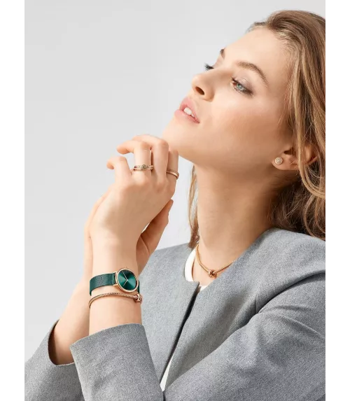 Reloj Bering Ultraslim verde mujer 15729-868