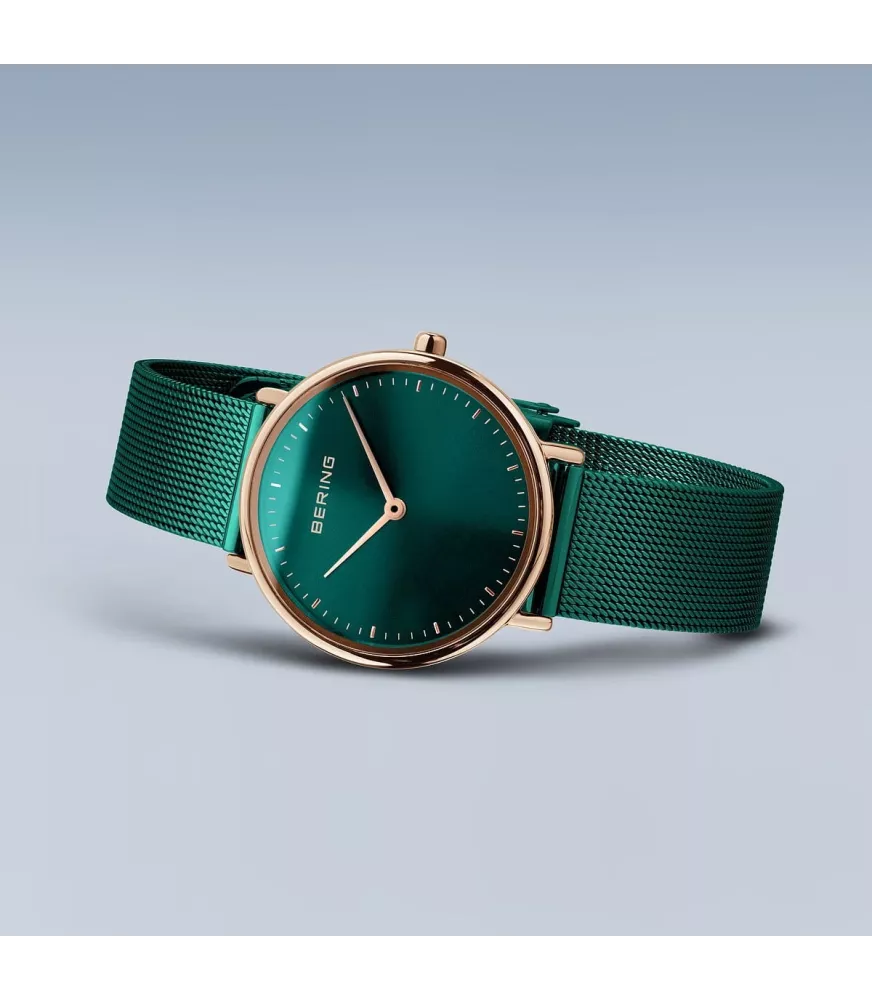Reloj Bering Ultraslim verde mujer 15729-868