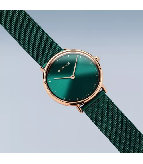Reloj Bering Ultraslim verde mujer 15729-868