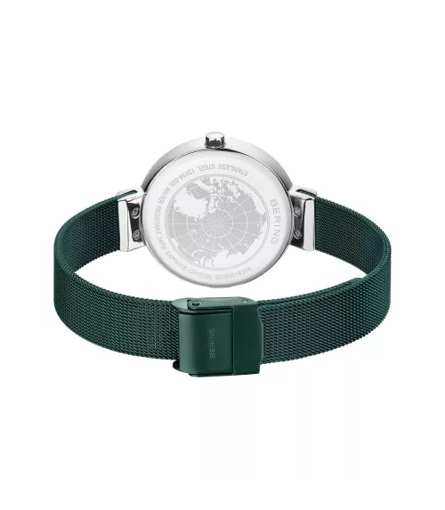 Reloj Bering clásico, malla fina verde mujer 12034-868
