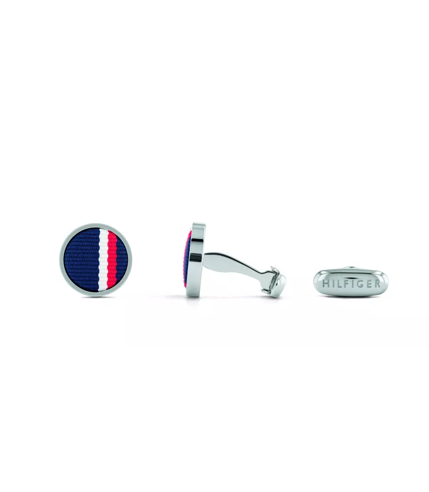 Gemelos Tommy Hilfiger de acero y tela redondos 2790352