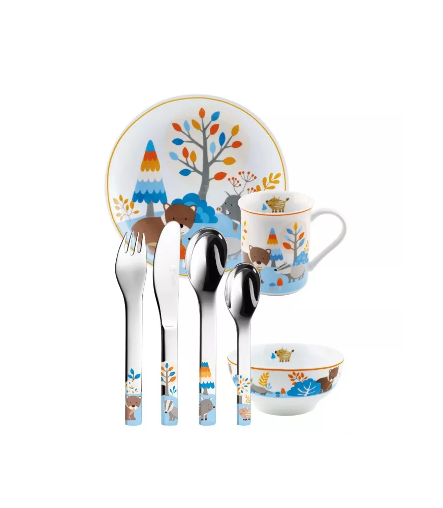 Set 7 piezas vajilla y cubiertos "Friends".