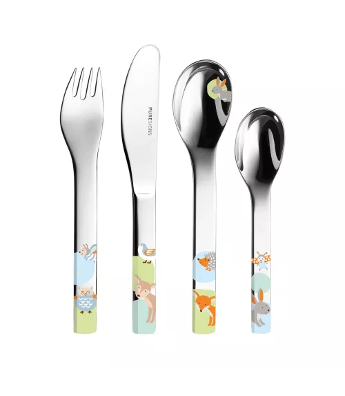 Set 7 piezas vajilla y cubiertos "Woody".