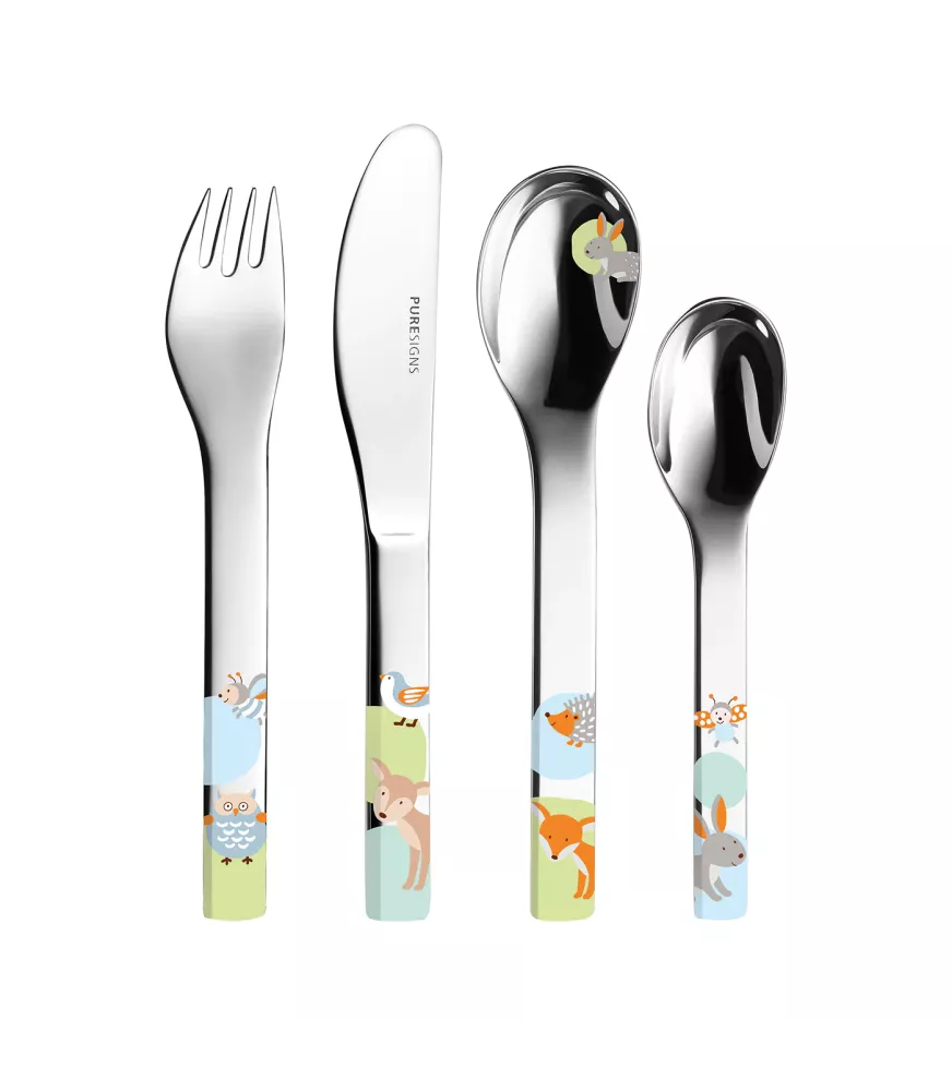 Set 7 piezas vajilla y cubiertos "Woody".