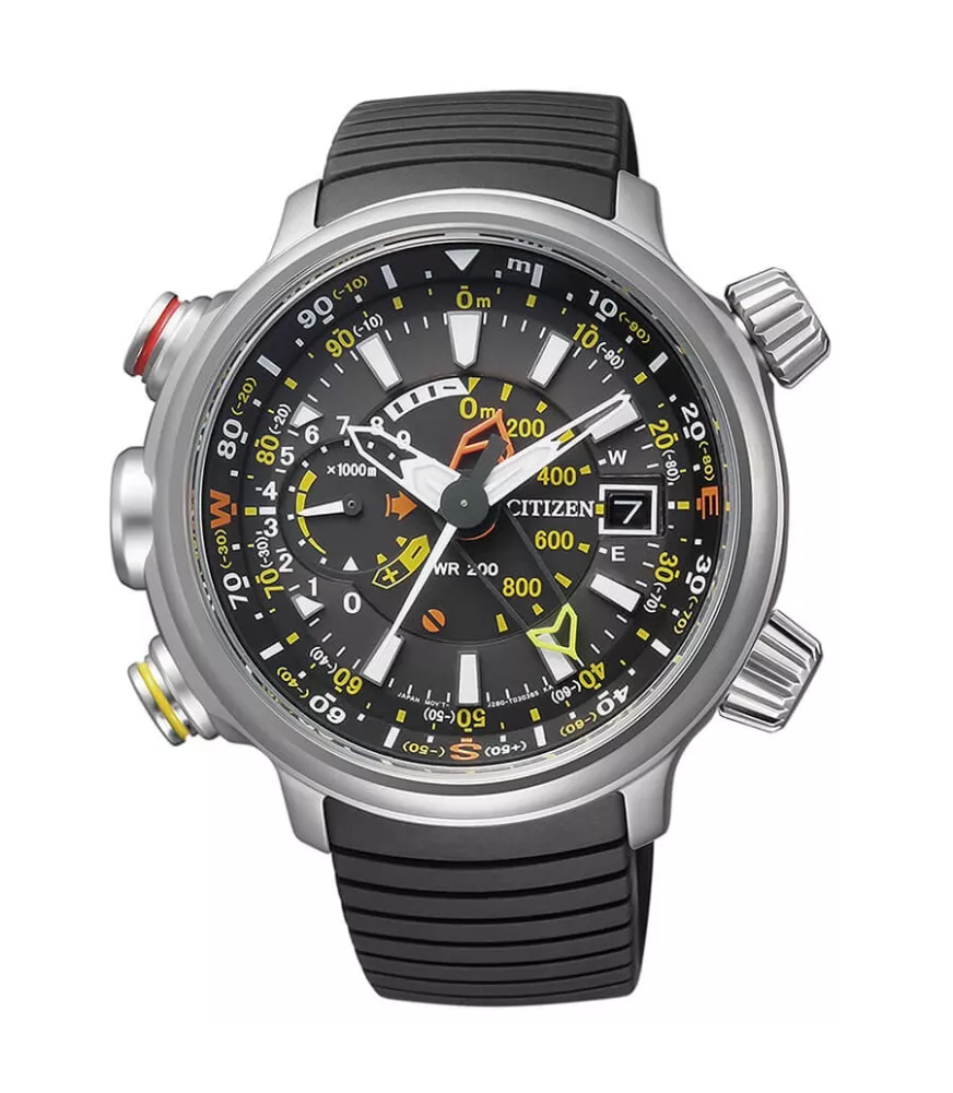 Eco Drive J280, altímetro,brújula electrónica y calendario.