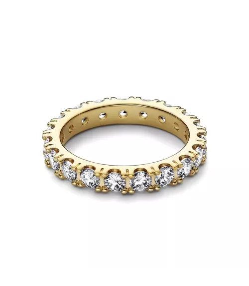Anillo con un recubrimiento en oro de 14k Eternity Brillante