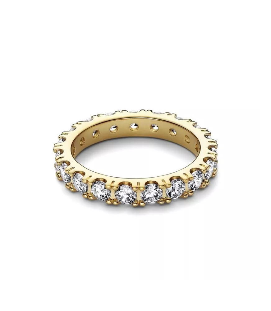Anillo con un recubrimiento en oro de 14k Eternity Brillante
