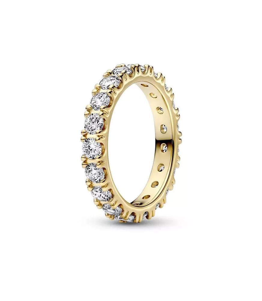 Anillo con un recubrimiento en oro de 14k Eternity Brillante