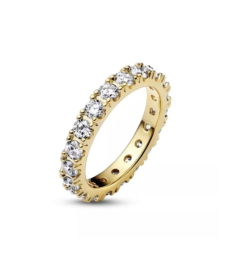 Anillo con un recubrimiento en oro de 14k Eternity Brillante