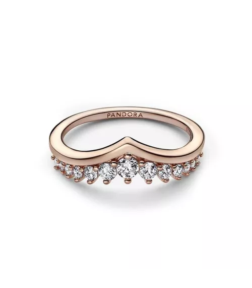Anillo con un recubrimiento en oro rosa de 14k Deseo Pavé Flotante
